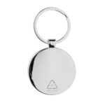 RCS recycled zinc alloy round keychain with bamboo - Image 4