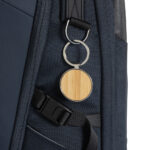 RCS recycled zinc alloy round keychain with bamboo - Image 3