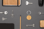 RCS recycled zinc alloy round keychain with bamboo - Image 7