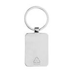 RCS recycled zinc alloy rectangle keychain with bamboo - Image 4