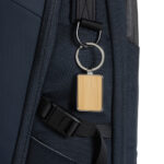 RCS recycled zinc alloy rectangle keychain with bamboo - Image 3