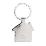 RCS recycled zinc alloy house keychain with bamboo - Image 4