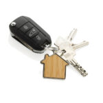 RCS recycled zinc alloy house keychain with bamboo - Image 2