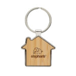 RCS recycled zinc alloy house keychain with bamboo - Image 5