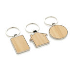 RCS recycled zinc alloy house keychain with bamboo - Image 6