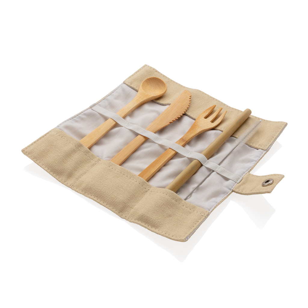 P269.539__B_1 Reusable bamboo travel cutlery set - Image 1
