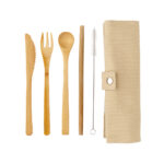 Reusable bamboo travel cutlery set - Image 3
