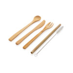 Reusable bamboo travel cutlery set - Image 5