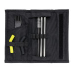 Tierra 2pcs straw and cutlery set in pouch - Image 3