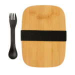 Stainless steel lunchbox with bamboo lid and spork - Image 5