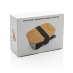 Stainless steel lunchbox with bamboo lid and spork - Image 10