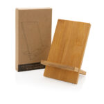 Bamboo phone stand in kraft box - Image 3