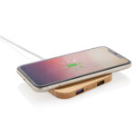 Bamboo 5W wireless charger with USB - Image 2