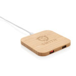 Bamboo 5W wireless charger with USB - Image 5