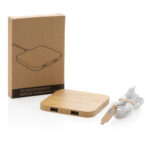 Bamboo 5W wireless charger with USB - Image 3