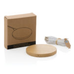 Bamboo 5W round wireless charger - Image 2