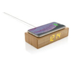 Bamboo alarm clock with 5W wireless charger - Image 2
