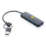 RCS recycled plastic USB hub with dual input - Image 4