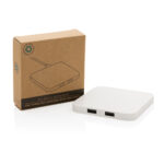 RCS recycled plastic 10W Wireless charger with USB Ports - Image 3