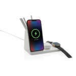 Ontario recycled plastic & bamboo 3-in-1 wireless charger - Image 2
