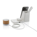 Ontario recycled plastic & bamboo 3-in-1 wireless charger - Image 3