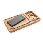 Bamboo desk organiser 5W wireless charger - Image 3