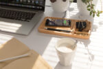 Bamboo desk organiser 5W wireless charger - Image 6