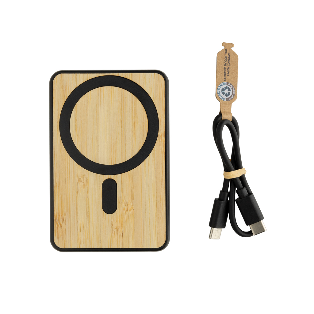 P322.9001__B_1__43e2024e5d6541f38db7e44fc5d5cd1f Zen RCS rplastic 5000 mah 5W magnetic bamboo powerbank - Image 1