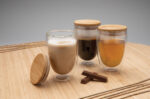 Double wall borosilicate glass with bamboo lid 350ml 2pc set - Image 8