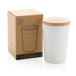 GRS certified recycled PP mug with bamboo lid - Image 2