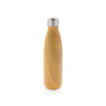 Vacuum insulated stainless steel bottle with wood print