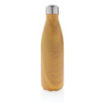 Vacuum insulated stainless steel bottle with wood print - Image 2