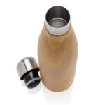 Vacuum insulated stainless steel bottle with wood print - Image 4
