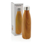 Vacuum insulated stainless steel bottle with wood print - Image 8