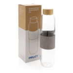 Impact borosilicate glass bottle with bamboo lid - Image 9
