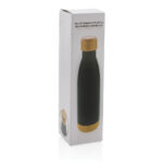 Vacuum stainless steel bottle with bamboo lid and bottom - Image 10