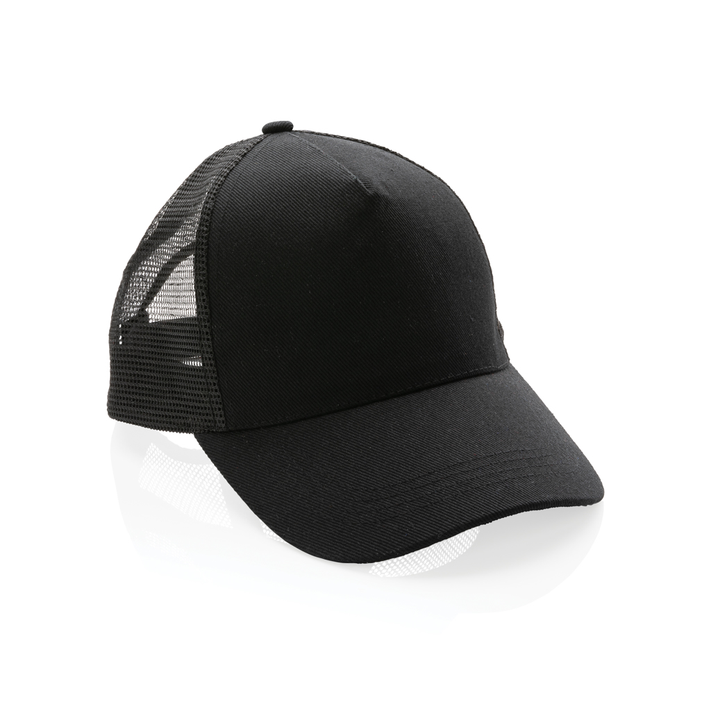 P453.351__B_1__57ef5bb19b3c4341b07ff0438239390e Impact AWARE™ Brushed rcotton 5 panel trucker cap 190gr - Image 1