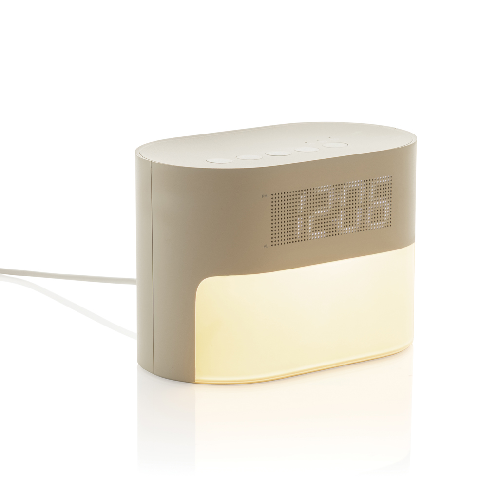 P457.0019__B_1__0331cbbc081641fea18748bfc7affdc2 LumaRise RCS reycled plastic white noise alarm clock - Image 1