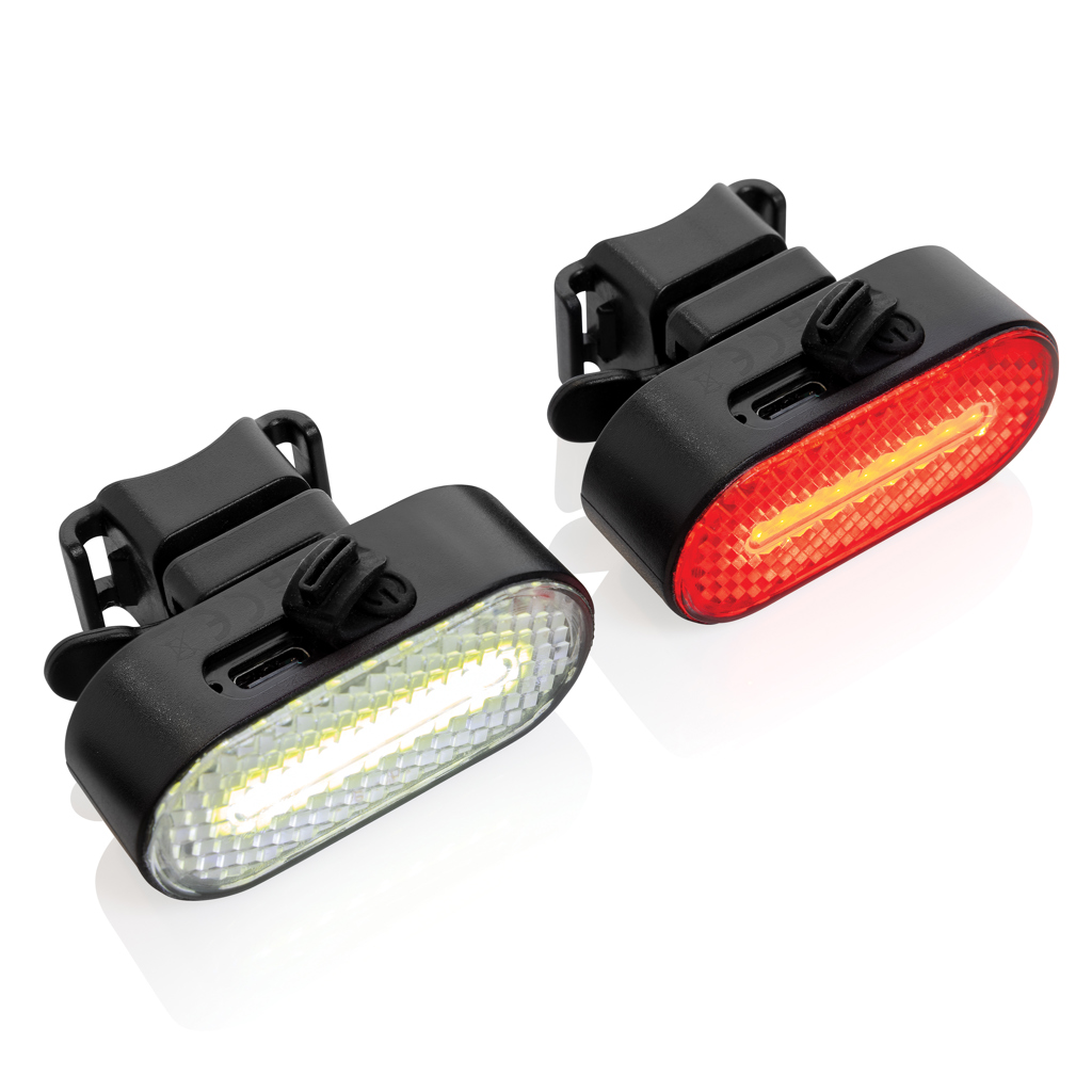 P513.8401__B_1__d7425acfe4f5452f82085c10391af0ad Lumino RCS recycled plastic USB re-chargeable bike light set - Image 1