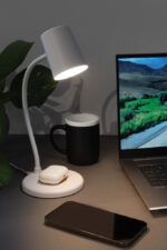 Zenara RCS recycled plastic and cork 15W wireless desk lamp - Image 10