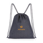 Impact AWARE™ recycled denim drawstring backpack - Image 3