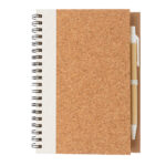 Cork spiral notebook with pen - Image 3