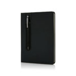 Standard hardcover PU A5 notebook with stylus pen