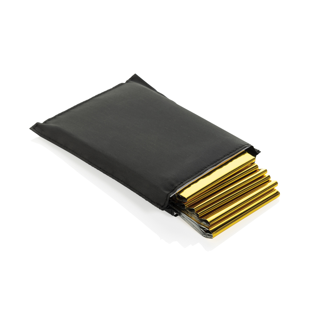 P239.5501__B_1__917fbadf66694401b3ded0f896a9582e Solra emergency blanket in RCS recycled RPET pouch - Image 1
