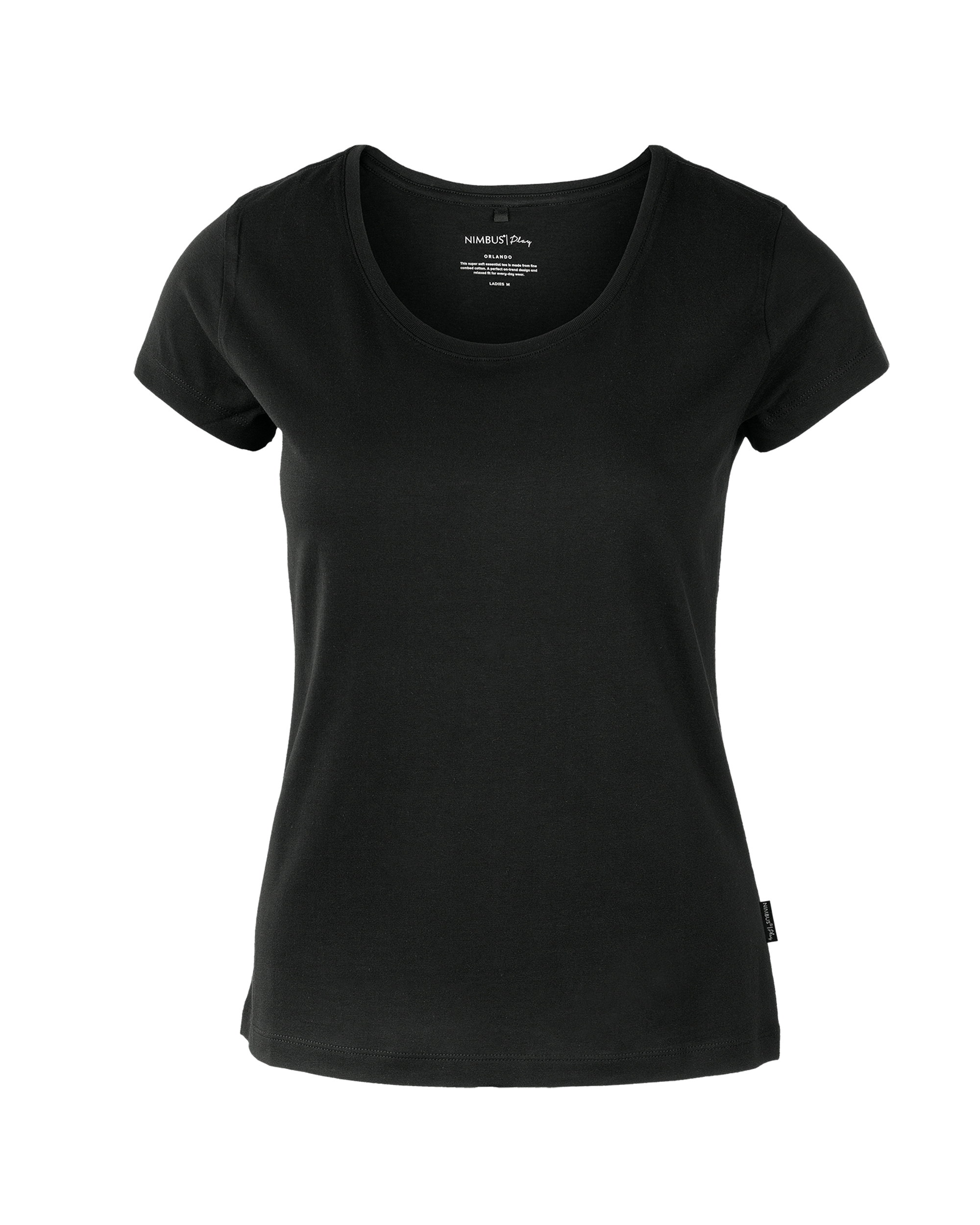 orlando_woman_black_front_ffffff Orlando Women - Soft round neck t-shirt - Image 1