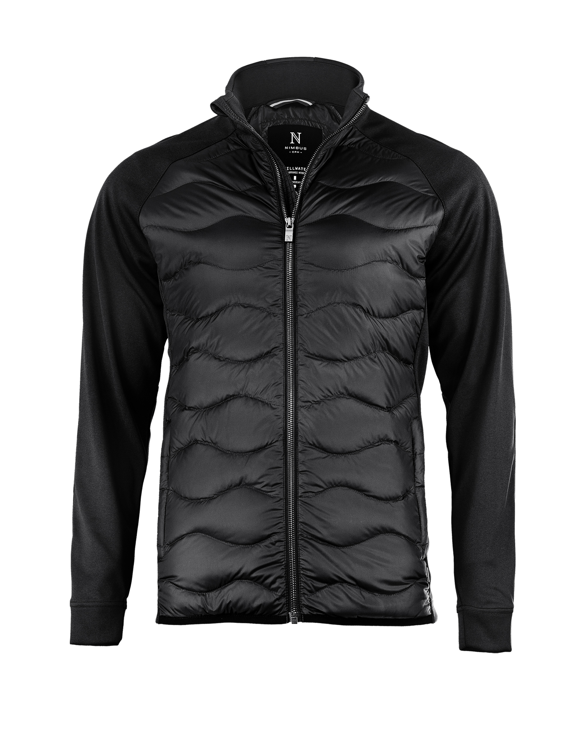 stillwater_men_black_front_ffffff Stillwater Men - Premium hybrid down jacket - Image 1
