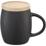 Hearth 400 ml ceramic mug with wooden coaster - Image 5