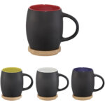 Hearth 400 ml ceramic mug with wooden coaster - Image 7