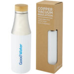Hulan 540 ml copper vacuum insulated stainless steel bottle with bamboo lid - Image 2
