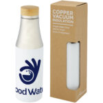 Hulan 540 ml copper vacuum insulated stainless steel bottle with bamboo lid - Image 4